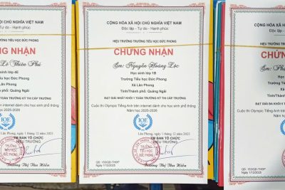TRAO GIẢI KÌ THI IOE CẤP TRƯỜNG NH 2025- 2026
